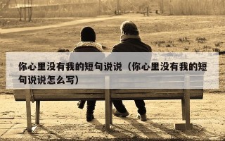 你心里没有我的短句说说（你心里没有我的短句说说怎么写）