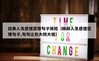 经典人生感悟哲理句子简短（精辟人生感悟哲理句子,句句让你大彻大悟）
