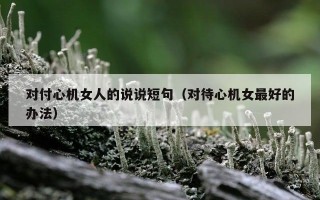 对付心机女人的说说短句（对待心机女最好的办法）