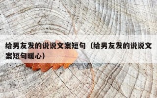 给男友发的说说文案短句（给男友发的说说文案短句暖心）