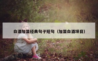 白酒加盟经典句子短句（加盟白酒项目）