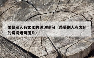 羡慕别人有文化的说说短句（羡慕别人有文化的说说短句图片）