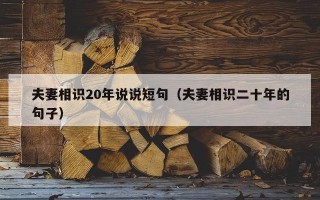 夫妻相识20年说说短句（夫妻相识二十年的句子）