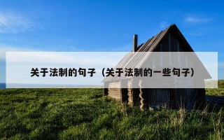 关于法制的句子（关于法制的一些句子）