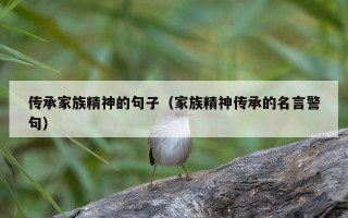传承家族精神的句子（家族精神传承的名言警句）