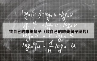 致自己的唯美句子（致自己的唯美句子图片）