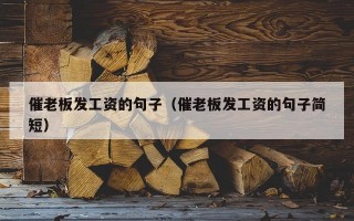 催老板发工资的句子（催老板发工资的句子简短）
