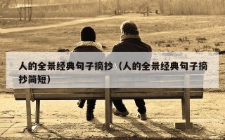 人的全景经典句子摘抄（人的全景经典句子摘抄简短）