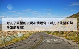 对儿子失望的说说心情短句（对儿子失望的句子发朋友圈）