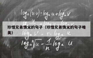 珍惜兄弟情义的句子（珍惜兄弟情义的句子唯美）