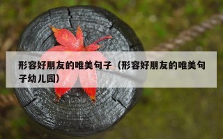 形容好朋友的唯美句子（形容好朋友的唯美句子幼儿园）