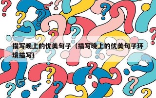 描写晚上的优美句子（描写晚上的优美句子环境描写）