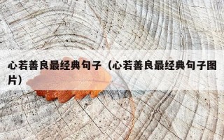 心若善良最经典句子（心若善良最经典句子图片）