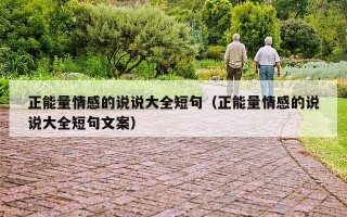 正能量情感的说说大全短句（正能量情感的说说大全短句文案）