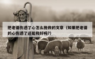 把老婆伤透了心怎么挽救的文章（如果把老婆的心伤透了还能和好吗?）