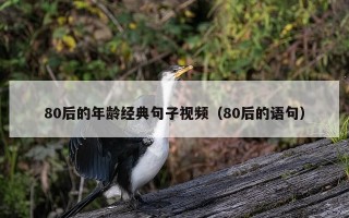 80后的年龄经典句子视频（80后的语句）