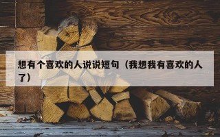 想有个喜欢的人说说短句（我想我有喜欢的人了）