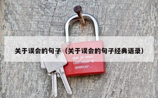 关于误会的句子（关于误会的句子经典语录）