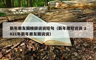 新年朋友圈精辟说说短句（新年简短说说 2021年新年朋友圈说说）