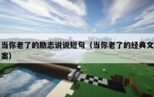 当你老了的励志说说短句（当你老了的经典文案）