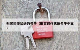 形容词作状语的句子（形容词作状语句子中文）