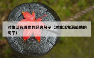 对生活有激励的经典句子（对生活充满鼓励的句子）