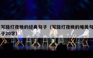 写路灯夜晚的经典句子（写路灯夜晚的唯美句子20字）