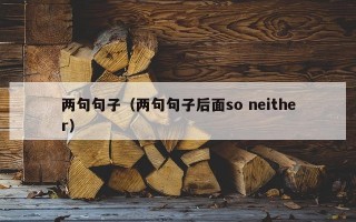 两句句子（两句句子后面so neither）