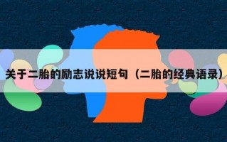 关于二胎的励志说说短句（二胎的经典语录）
