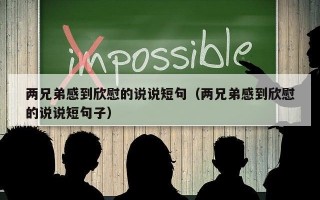 两兄弟感到欣慰的说说短句（两兄弟感到欣慰的说说短句子）