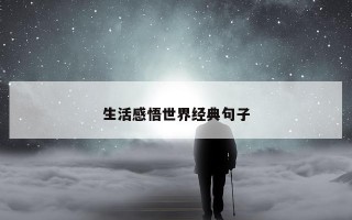 生活感悟世界经典句子