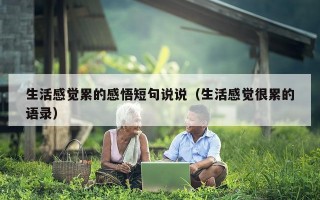生活感觉累的感悟短句说说（生活感觉很累的语录）