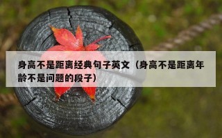 身高不是距离经典句子英文（身高不是距离年龄不是问题的段子）