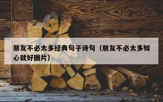 朋友不必太多经典句子诗句（朋友不必太多知心就好图片）