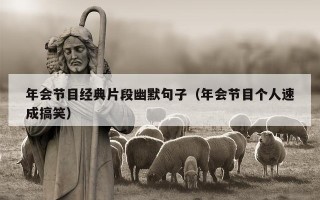 年会节目经典片段幽默句子（年会节目个人速成搞笑）