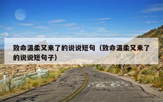 致命温柔又来了的说说短句（致命温柔又来了的说说短句子）