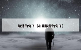 酸楚的句子（心里酸楚的句子）