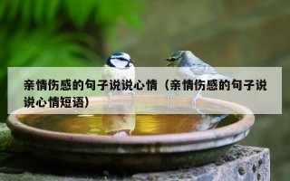 亲情伤感的句子说说心情（亲情伤感的句子说说心情短语）