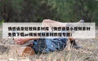 情感语录短视频素材库（情感语录小视频素材免费下载ae模板视频素材教程专题）